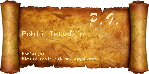 Pohli István névjegykártya